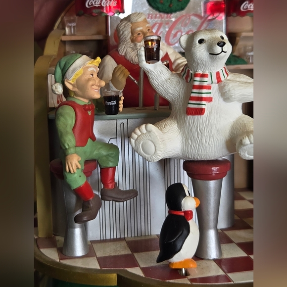 Coca Cola 1994 Christmas Scene Animated Music Box